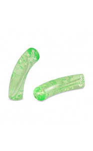 Acrylic Tube bead 33x8mm crackled Peridot green